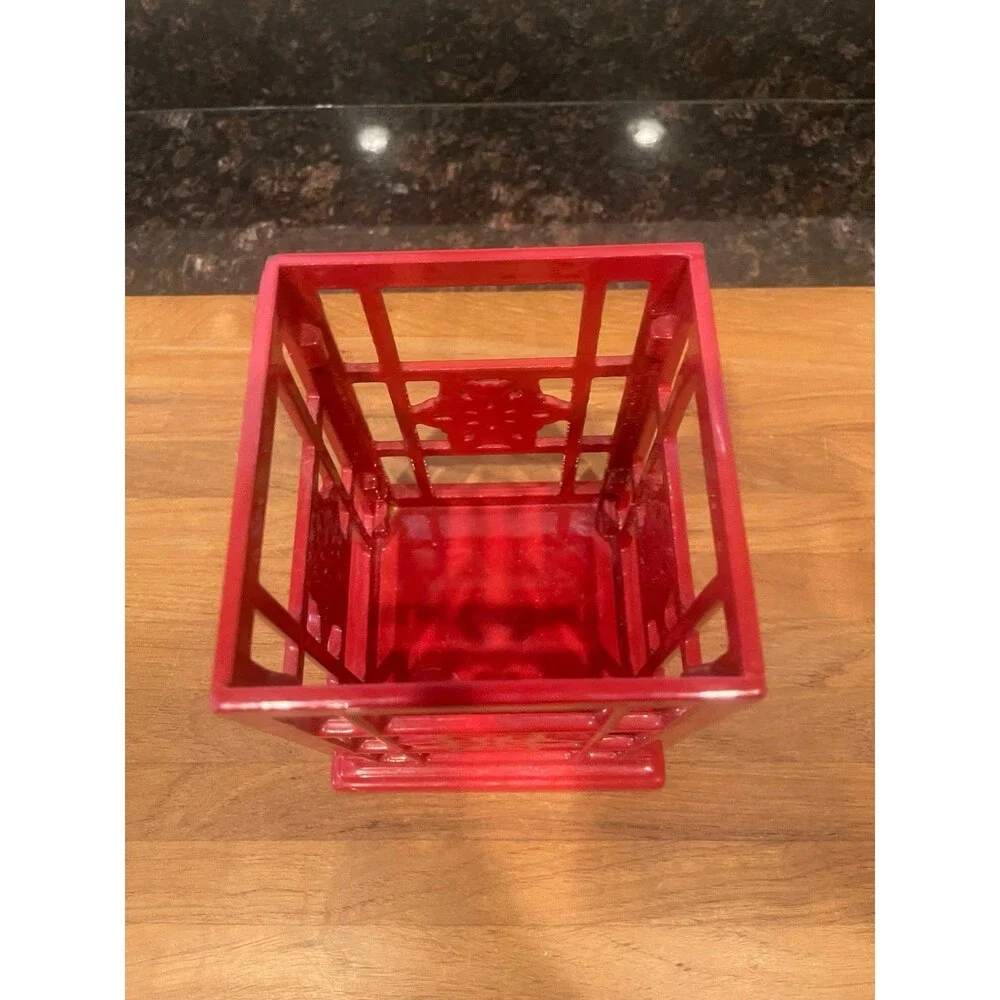 Cherry Red Enamel Cast Iron Counter Utensil Holder